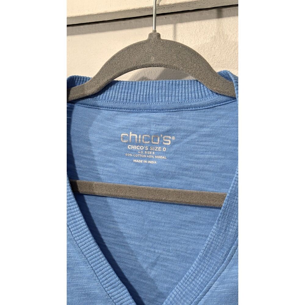Chico's Sail Away V-Neck Henly Top blue size S - Picture 5 of 7